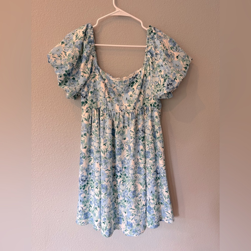 Altar'd State Floral Blue and Green Dress